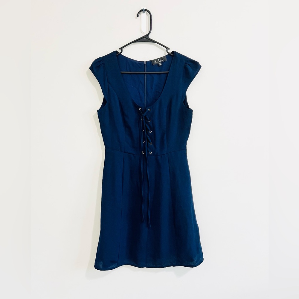 Lulus Front Lace Fit and Flare Mini Dress